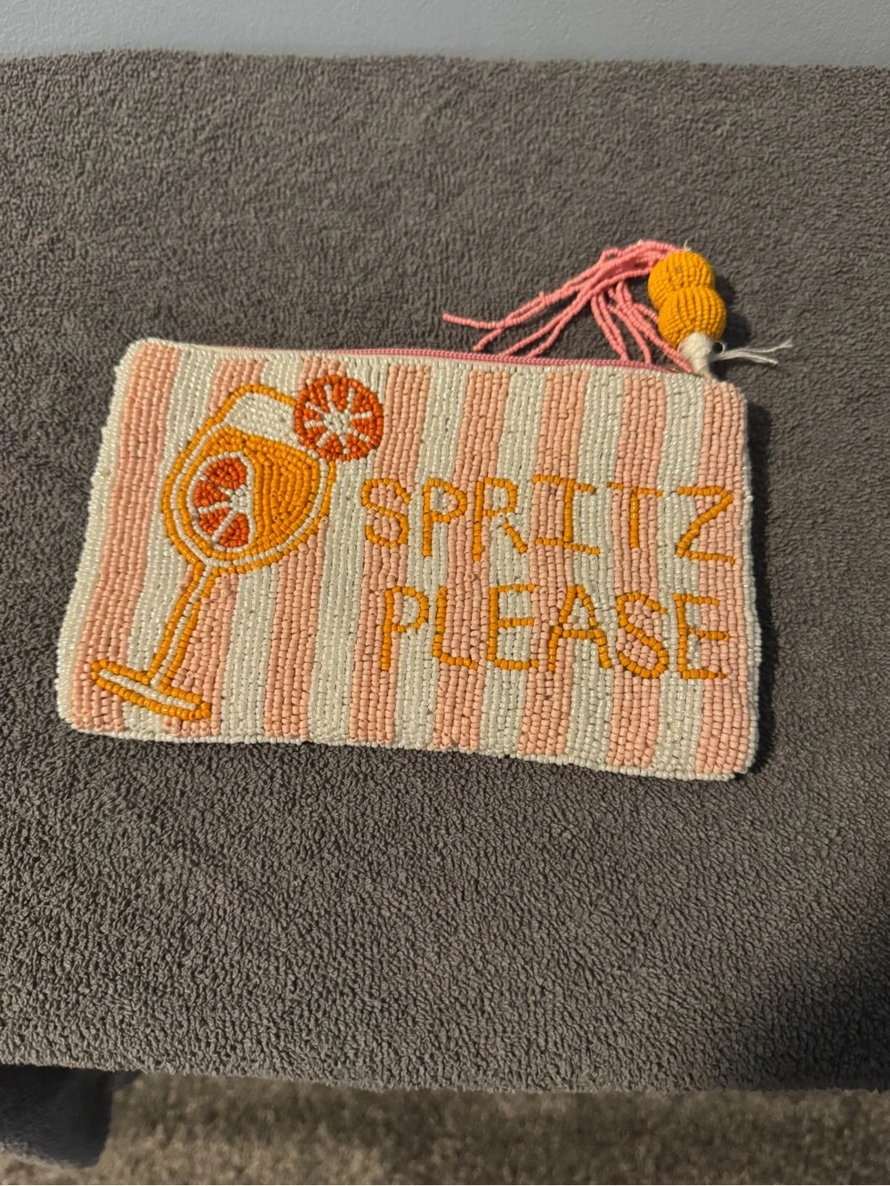 Spritz Please Beaded Clutch - Pink & Orange